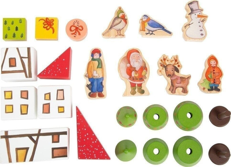 Calendar Advent cu jucarii de lemn Iarna in padure - Calendar advent copii Small Foot Legler