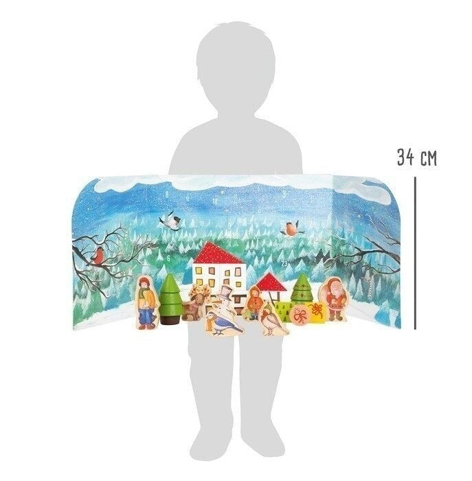 Calendar Advent cu jucarii de lemn Iarna in padure - Calendar advent copii Small Foot Legler