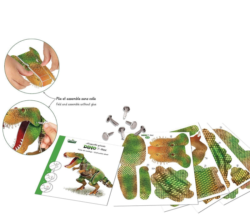 Joc dinozauri - Macheta gigantica dinozaur T-Rex- asamblare fara lipici- Crea Lign' - macheta 3D dino