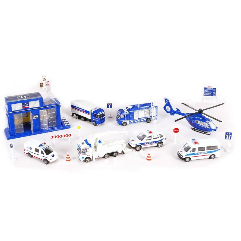 STARLUX City - Set masini de interventie - Politie - set masinute die cast - set de joaca politie