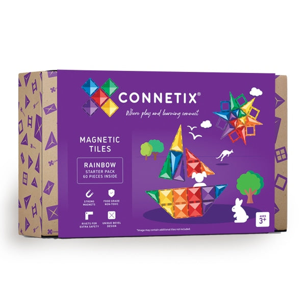 Set Magnetic Connetix - set de baza - 60 piese - Connetix Magnetic Tiles -set de constructie magnetic