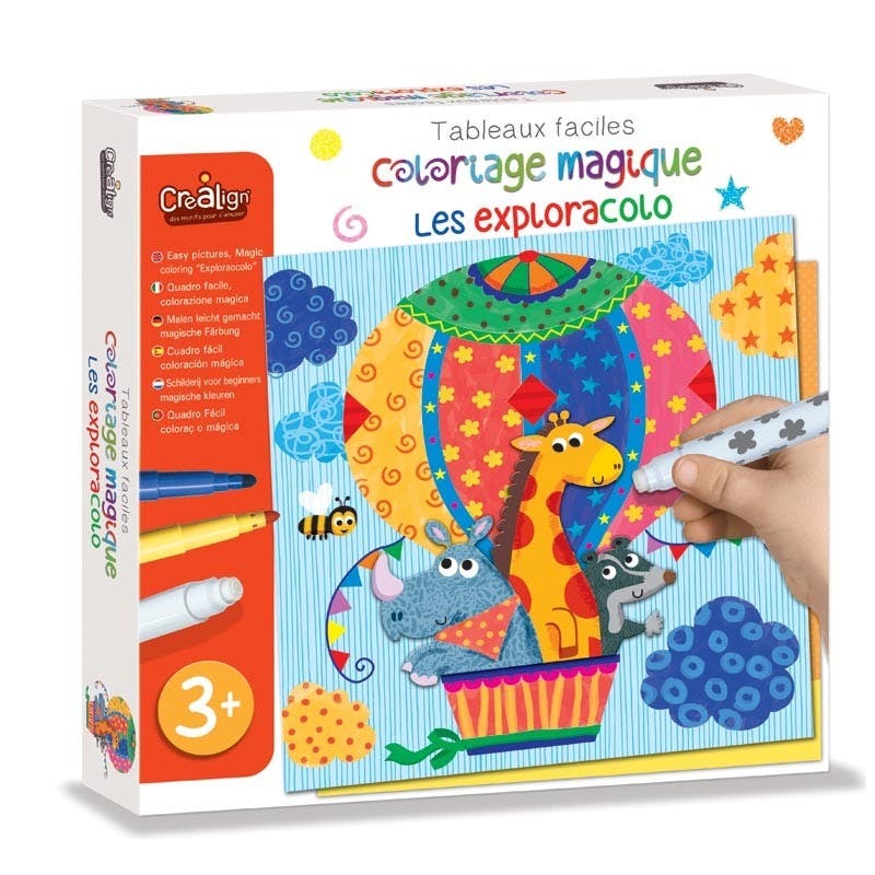 Joc creativ colorat magic - carioci cu simboluri si  markere ce schimba culoarea - Crea Lign' - jocuri de motricitate fina