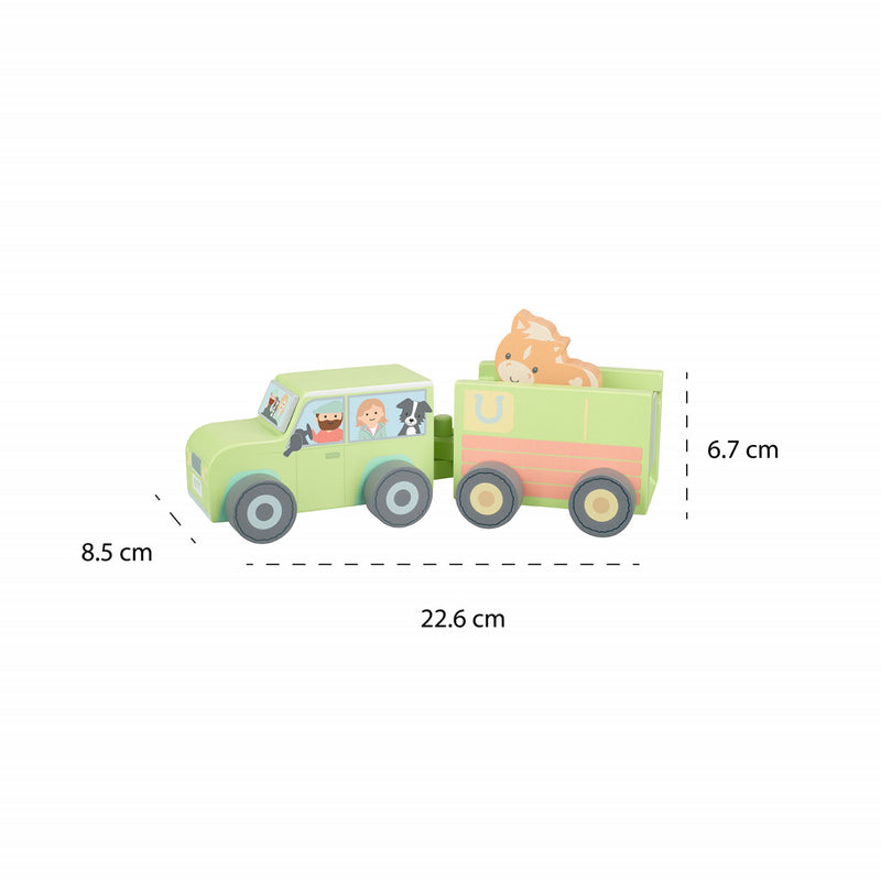 Camion Din Lemn Pentru Transport Animale De Ferma, Orange Tree Toys