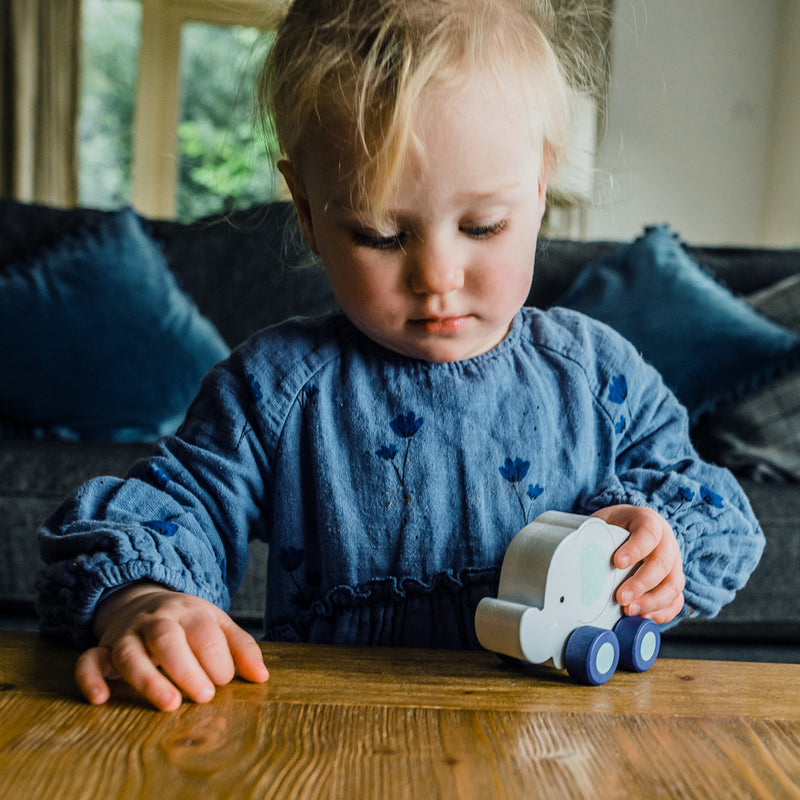 Elefant - Jucarie Din Lemn Cu Roti, Orange Tree Toys