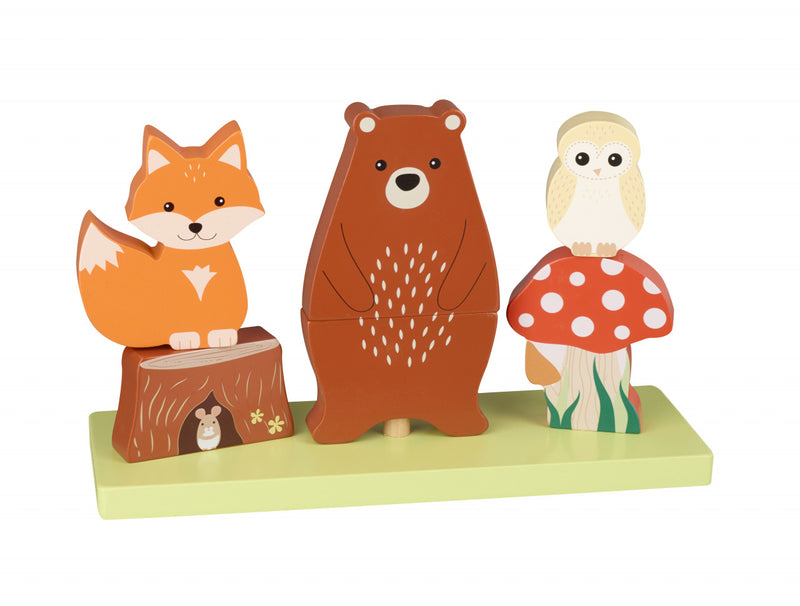 Jucarie Din Lemn De Stivuit Cu Animalele Padurii, Orange Tree Toys