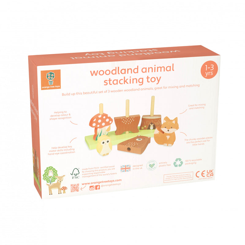 Jucarie Din Lemn De Stivuit Cu Animalele Padurii, Orange Tree Toys