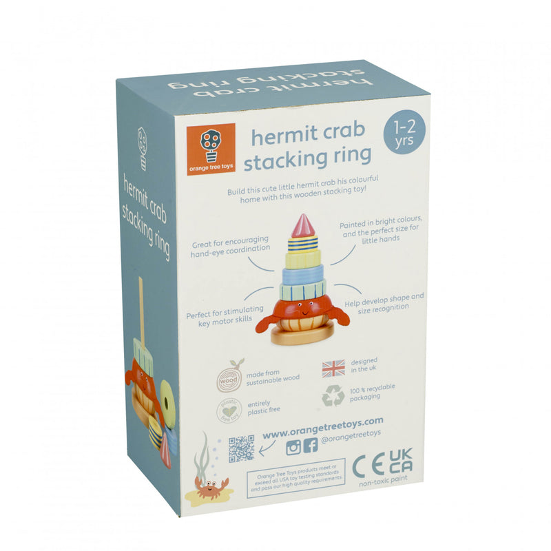 Jucarie Din Lemn De Stivuit Cu Crab, Orange Tree Toys