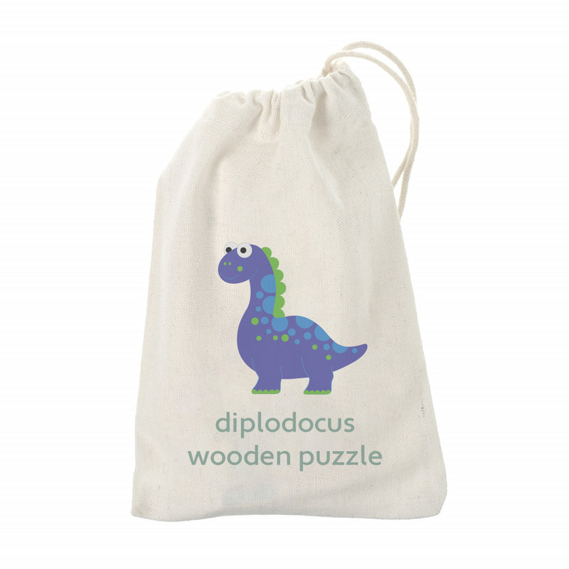 Puzzle Dinozaur Din Lemn - Diplodocus, Orange Tree Toys