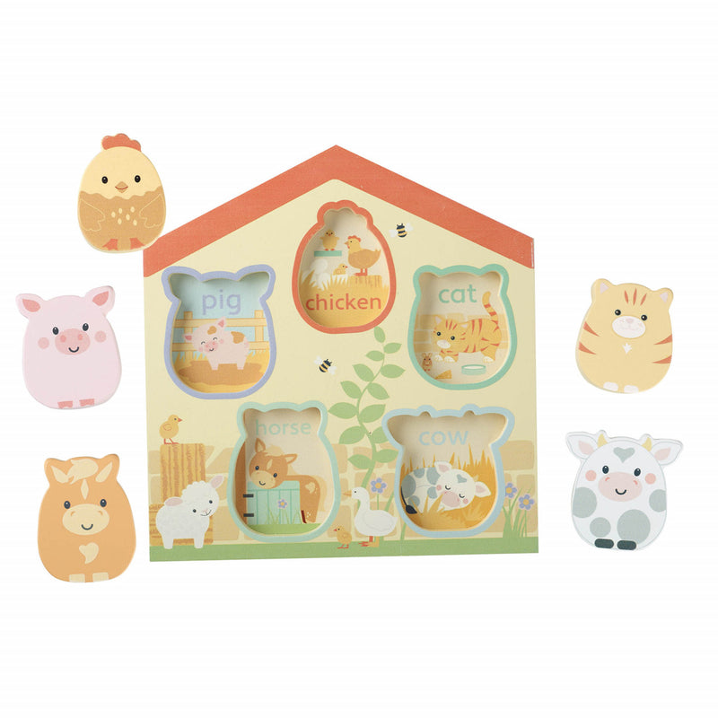 Puzzle Lemn Animale De Ferma, Orange Tree Toys