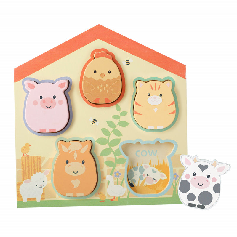 Puzzle Lemn Animale De Ferma, Orange Tree Toys