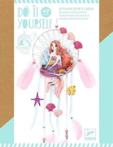 Set DIY Djeco, Dreamcatcher Sirena- kit DIY copii- activitati creative petreceri copii - set bricolaj copii