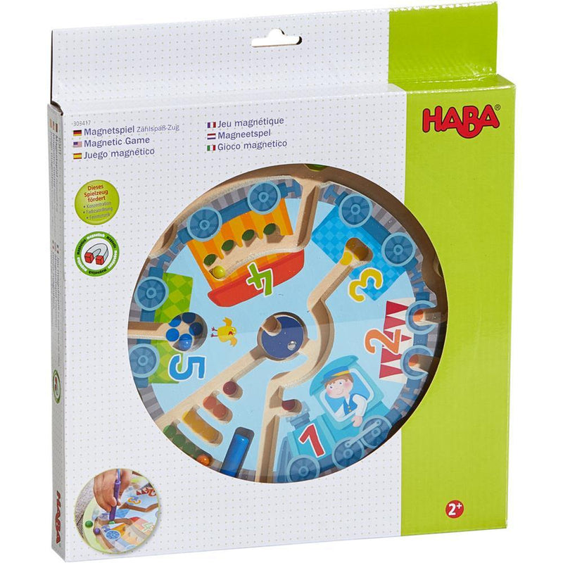 Joc Labirint Magnetic Tren cu Numere - Haba - www.copilarestiromania.com