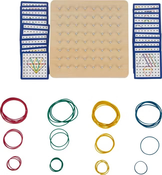 Geoboard lemn - jucarie motrica cu elastice - Small Foot by Legler