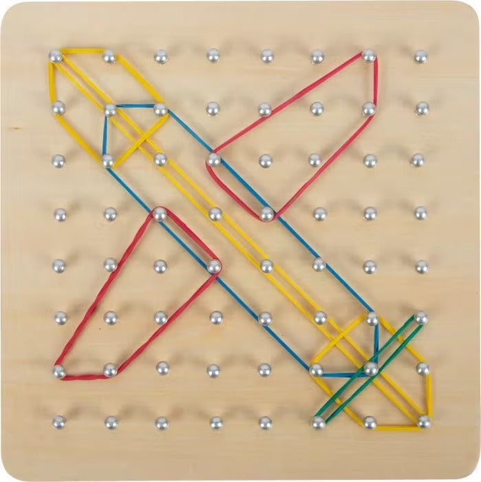 Geoboard lemn - jucarie motrica cu elastice - Small Foot by Legler