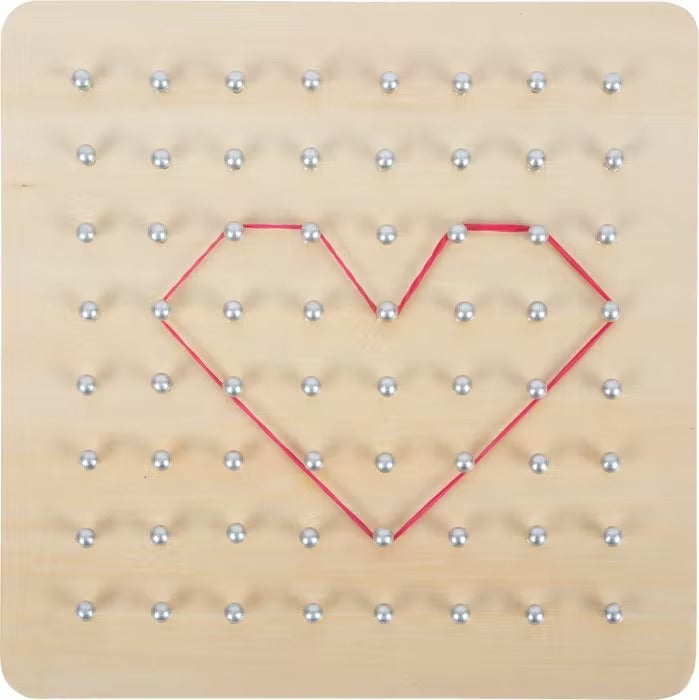 Geoboard lemn - jucarie motrica cu elastice - Small Foot by Legler