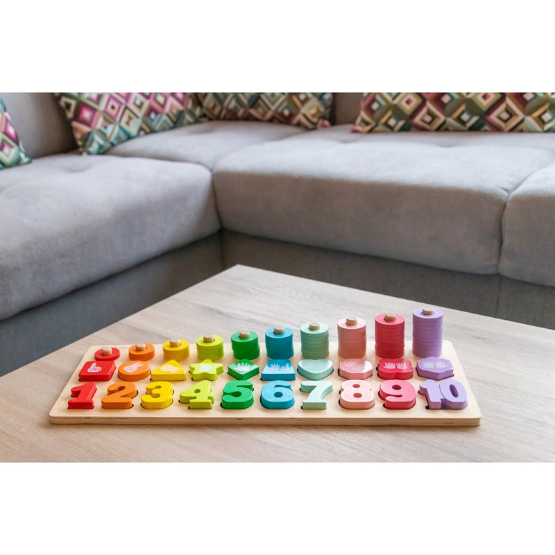 Joc de lemn - invata sa numeri - Max and Lea Playboard - articol Montessori