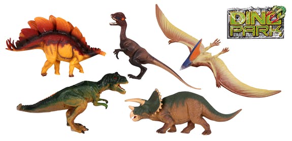 Cutie 5 figurine dinozauri- figurine Stegozaur, Pteranodon, Oviraptor, Triceratops, T-Rex- STARLUX