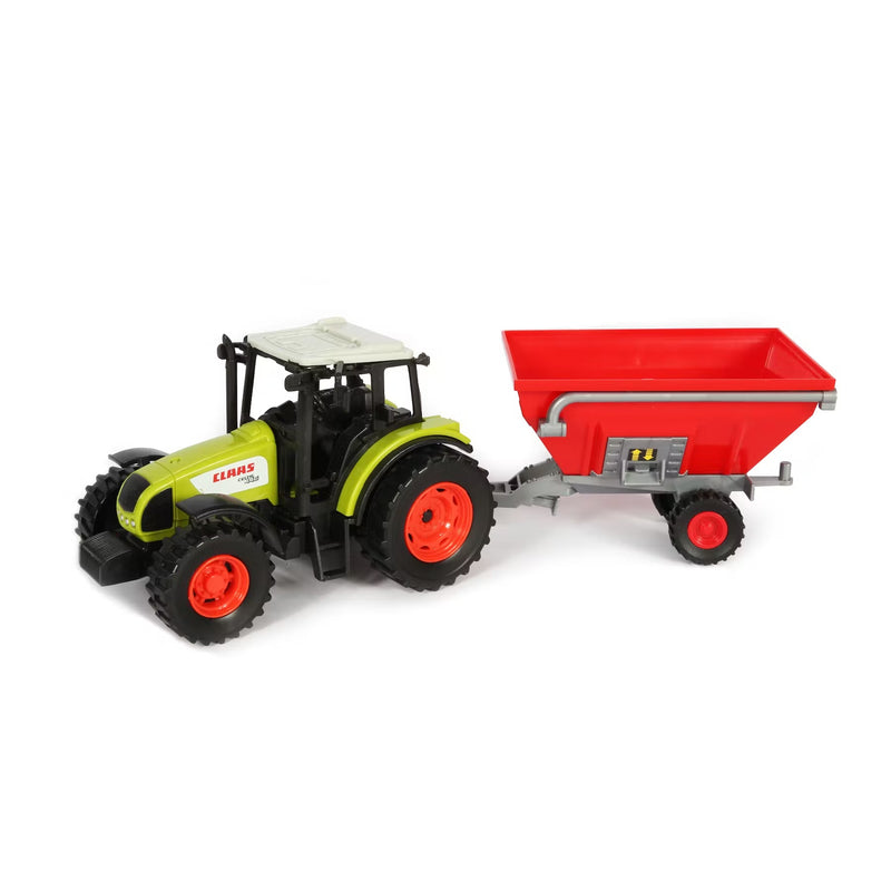 Tractor de jucarie si remorca STARLUX - macheta tractor CLAAS - model cu remorca pentru cereale