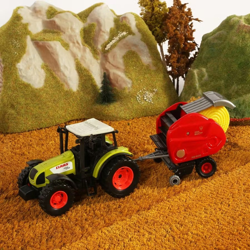 Tractor de jucarie si remorca STARLUX - macheta tractor CLAAS - model remorca baloti