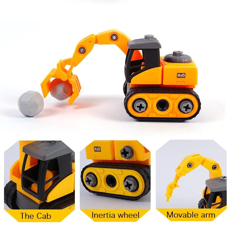 Vehicul demontabil cu surubelnita - Excavator - set de construit utilaje de jucarie