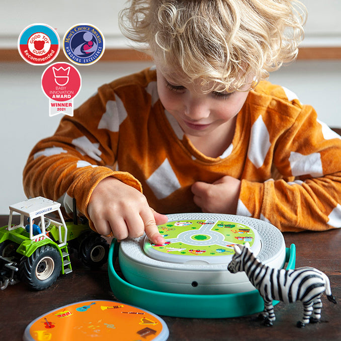 Timio Starter Kit - jucarie interactiva copii 2-6 ani - player audio fara ecrane - jucarie educativa interactiva