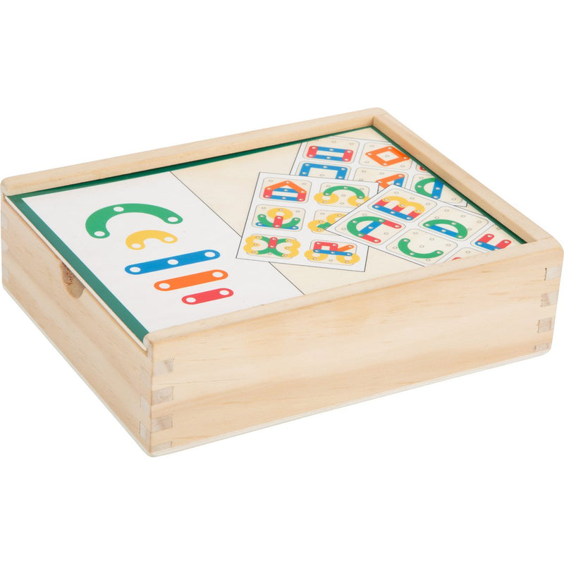 Joc educational din lemn litere si numere - Small Foot Legler - joc Montessori litere si numere