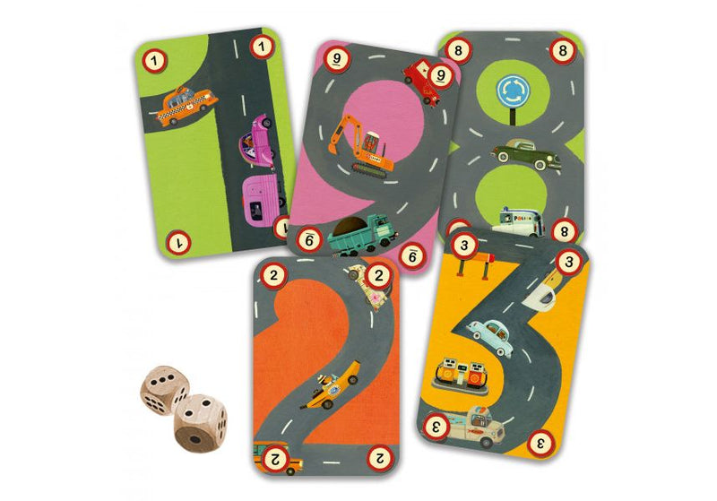 Joc de societate Trasee si kilometri Rallye Djeco - board games Djeco