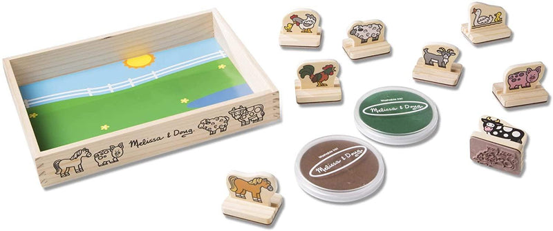 Primele mele stampile Animale de la ferma Melissa and Doug - www.copilarestiromania.com