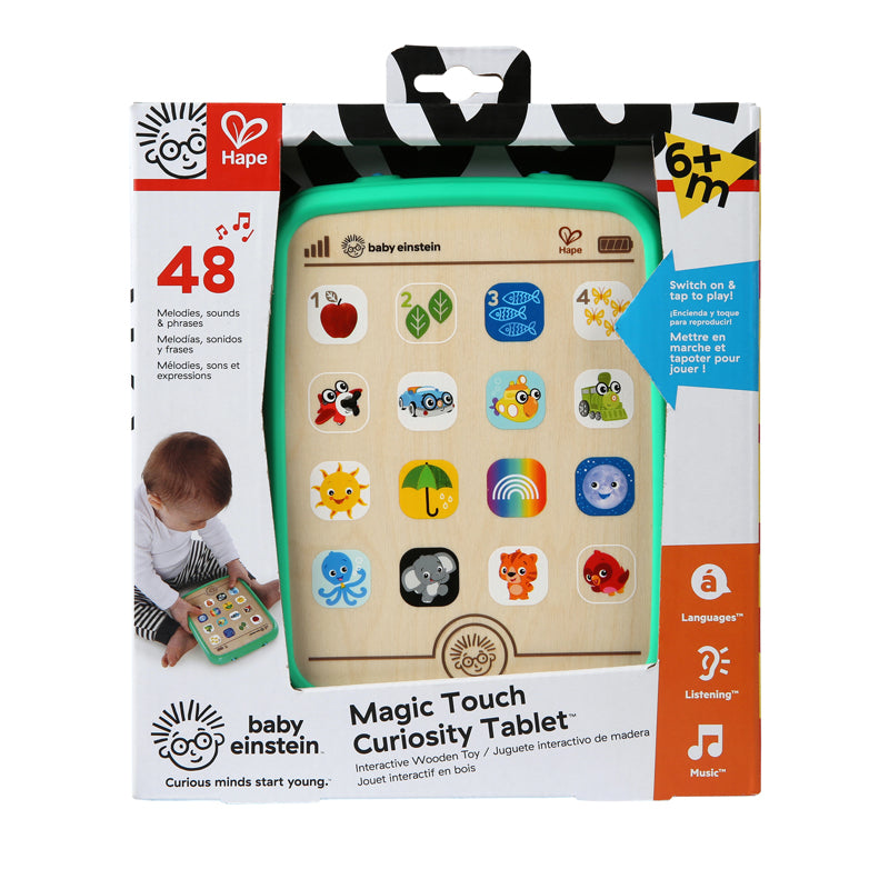 Tableta Baby Einstein - bebe invata limbi straine - MAGIC TOUCH CURIOSITY TABLET™ HAPE Jucarie interactiva de lemn