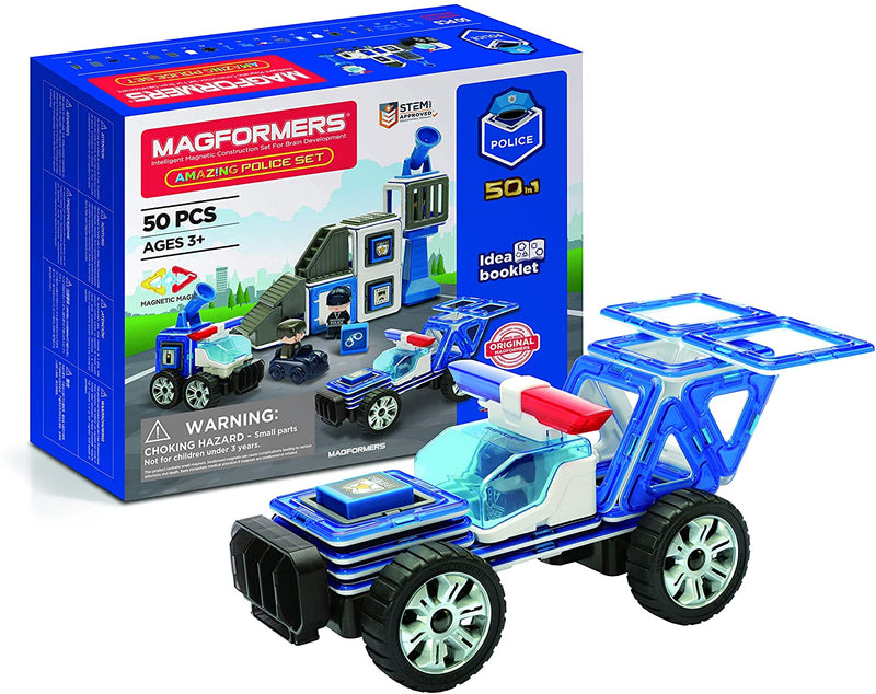 Set magnetic de construit - Magformers Set Politie - Amazing police