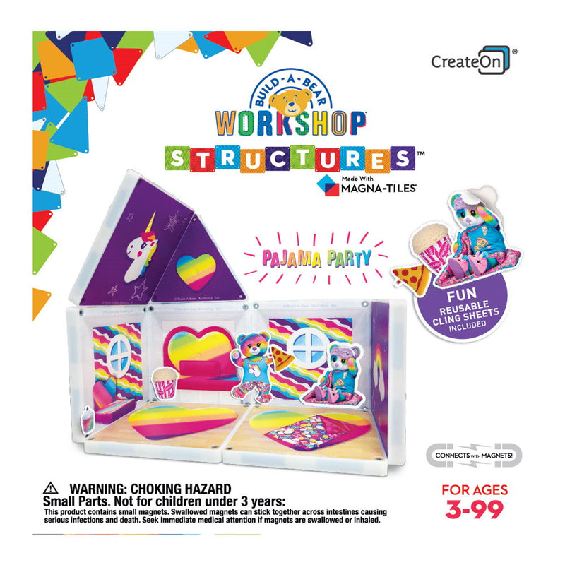 Magna-Tiles Structures, Pijama Party, Set Cu Autocolante