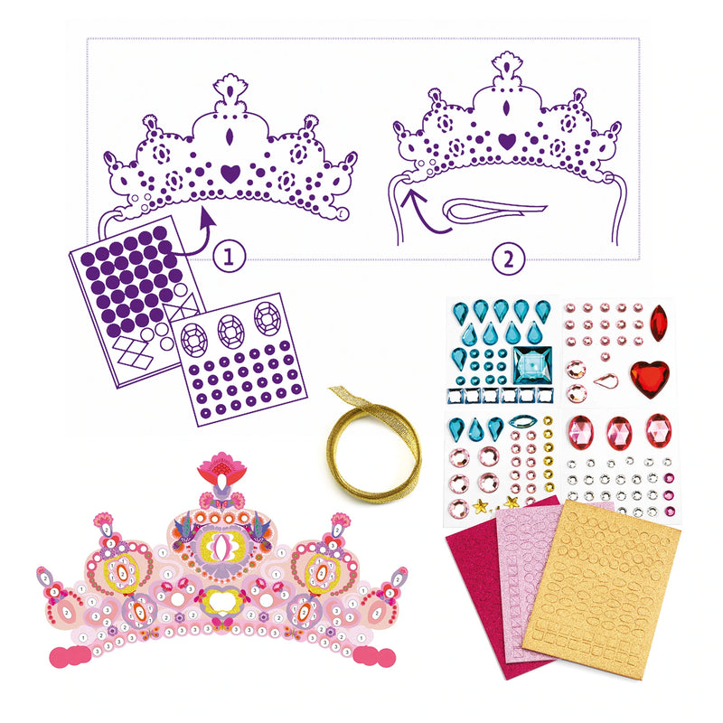 Set DIY Djeco, printese - creeaza diademe cu mozaic