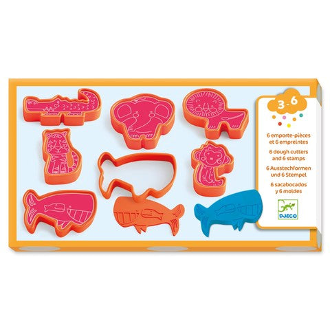 Forme pentru plastilina si stampile Djeco - Animale salbatice