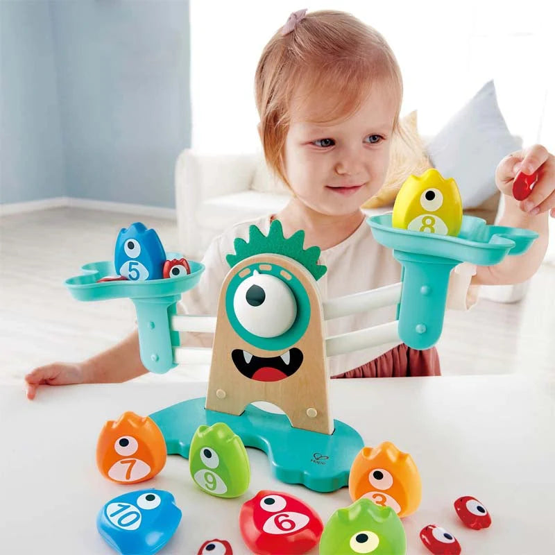 Jucarie educativa HAPE Cantar monstru E0511 balanta de jucarie Monster Math Scale HAPE