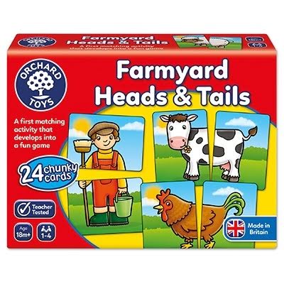 Joc Educativ Asociere Prietenii De La Ferma Farmyard Heads & Tails