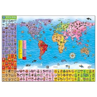 Puzzle Si Poster Harta Lumii (Limba Engleza 150 Piese) World Map Puzzle & Poster