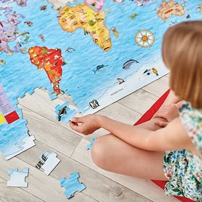 Puzzle Si Poster Harta Lumii (Limba Engleza 150 Piese) World Map Puzzle & Poster