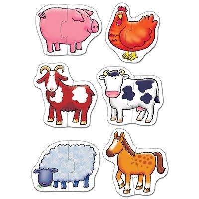 Set 6 Puzzle Ferma (2 Piese) Farmyard