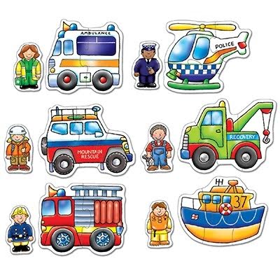 Set 6 Puzzle Echipa De Salvare (2 Si 3 Piese) Rescue Squad