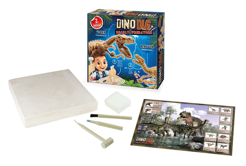 Kit De Sapat - Dinozaur - DINO Dig Buki France - Joc sapa si descopera - Joc excavare copii