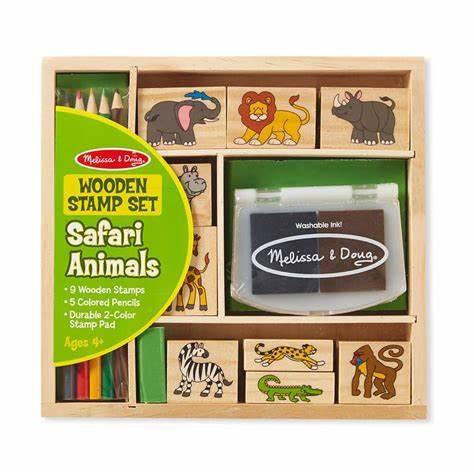 Set stampile lemn Safari Melissa and Doug - www.copilarestiromania.com