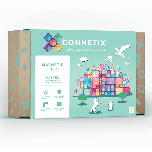 Set Magnetic Connetix - Set constructie magnetic, 120 piese Connetix Pastel Creative