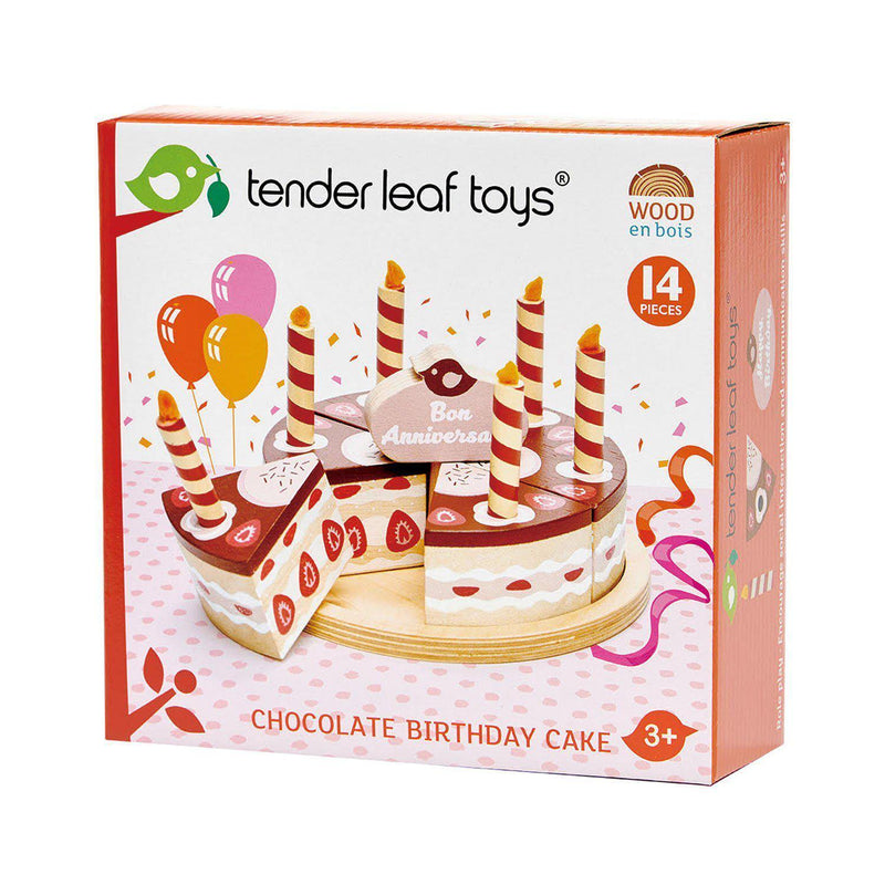 Tort aniversar de ciocolata din lemn - Tender Leaf Toys