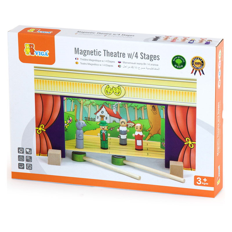 Teatru De Papusi Magnetic Din Lemn