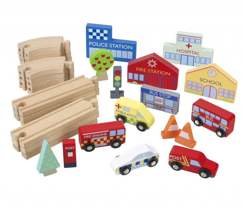 Circuit Cu Vehicule Utilitare, Orange Tree Toys