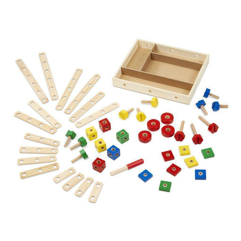 Set din lemn de construit cu suruburi Melissa and Doug - www.copilarestiromania.com