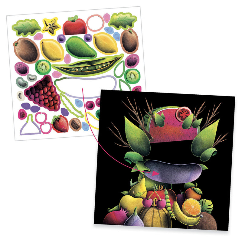 Inspired By Arcimboldo, Stickere Fructe Si Legume, Djeco