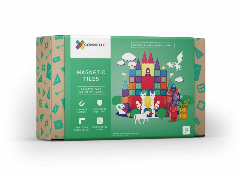 Set Magnetic Connetix - set creativ - 100 piese - Connetix Magnetic Tiles -set de constructie magnetic