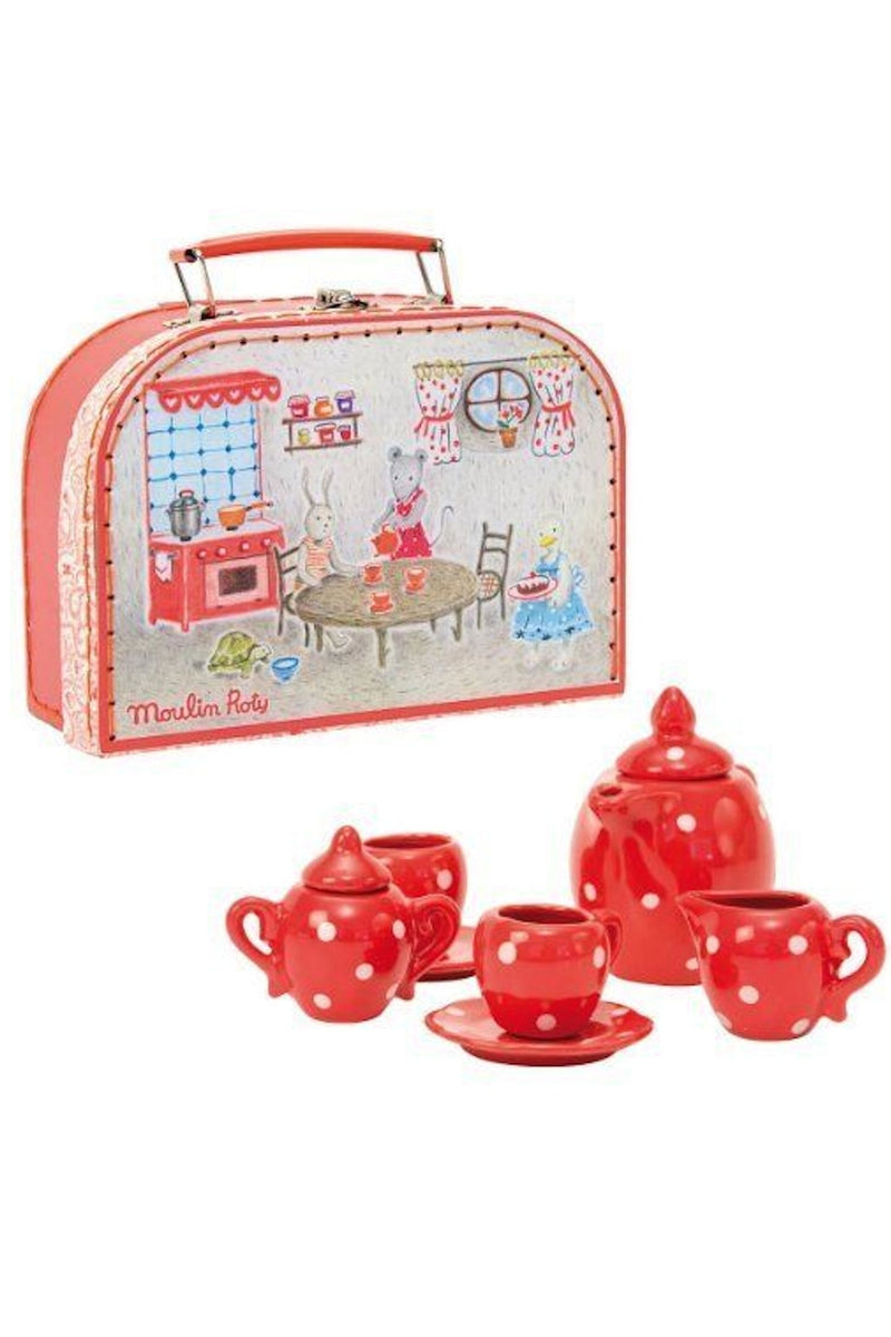 Set joaca valiza cu set de ceai ceramica Moulin Roty