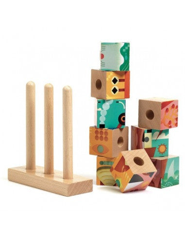 Puzzle Vertical Cu Cuburi Djeco, Puzz-Up Forest